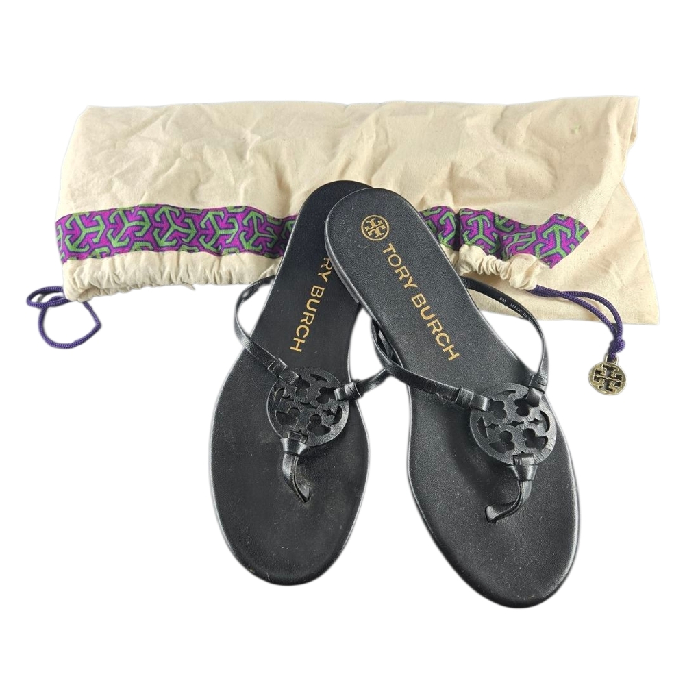 Tory Burch Black Medallion Sandals